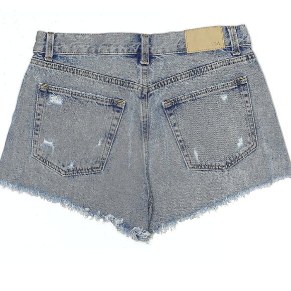 Zara - Distressed, High Rise Cut-off Jean Shorts - Picture 4 of 6